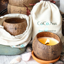 Load image into Gallery viewer, Scented Candle - Soy Wax Candle in a Coconut Bowl