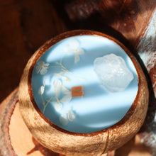 Load image into Gallery viewer, Coconut Shell Scented Candle topped with Gemstone and Dried Flowers - Spiritual Healing Energy