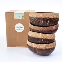 Load image into Gallery viewer, Coconut Bowls - Bundle of 4 Medium Coconut Bowls with Boho Engraving Designs