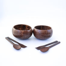 Load image into Gallery viewer, Coconut Bowl - Bundle of 2 Jumbo Bowls - With Cutleries