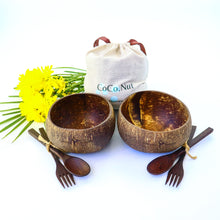 Load image into Gallery viewer, Coconut Bowl - Bundle of 2 Jumbo Bowls - With Cutleries