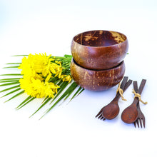 Load image into Gallery viewer, Coconut Bowl - Bundle of 2 Jumbo Bowls - With Cutleries