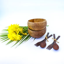 Load image into Gallery viewer, Coconut Bowl - Bundle of 2 Jumbo Bowls - With Cutleries
