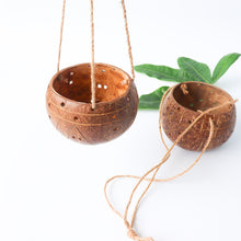 Load image into Gallery viewer, Coconut Shell Hanging Planter Pot