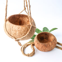 Load image into Gallery viewer, Coconut Shell Hanging Planter Pot