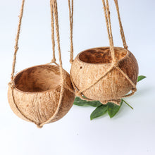 Load image into Gallery viewer, Coconut Shell Hanging Planter Pot