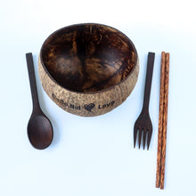 Load image into Gallery viewer, Coconut Bowl - Bundle of 1 Jumbo Coconut Bowl and Cutleries