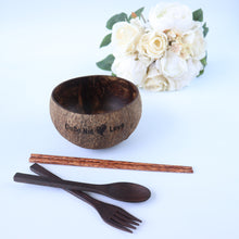 Load image into Gallery viewer, Coconut Bowl - Bundle of 1 Jumbo Coconut Bowl and Cutleries