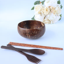 Load image into Gallery viewer, Coconut Bowl - Bundle of 1 Jumbo Coconut Bowl and Cutleries
