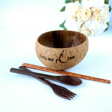 Load image into Gallery viewer, Coconut Bowl - Bundle of 1 Jumbo Coconut Bowl and Cutleries