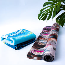 Load image into Gallery viewer, Microfiber Suede & Rubber, Foldable Yoga Mat - Machine Washable
