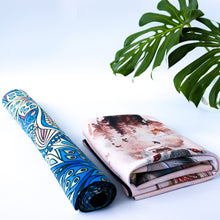 Load image into Gallery viewer, Microfiber Suede & Rubber, Foldable Yoga Mat - Machine Washable