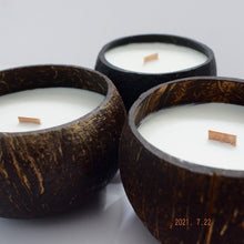 Load image into Gallery viewer, Scented Candle - Soy Wax Candle in a Coconut Bowl
