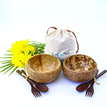 Load image into Gallery viewer, Coconut Bowl - Bundle of 2 Jumbo Bowls - With Cutleries
