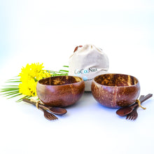 Load image into Gallery viewer, Coconut Bowl - Bundle of 2 Jumbo Bowls - With Cutleries
